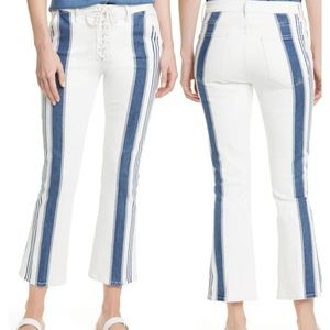 Le Crop Mini Boot Baja Stripe Jean's Size 25 New